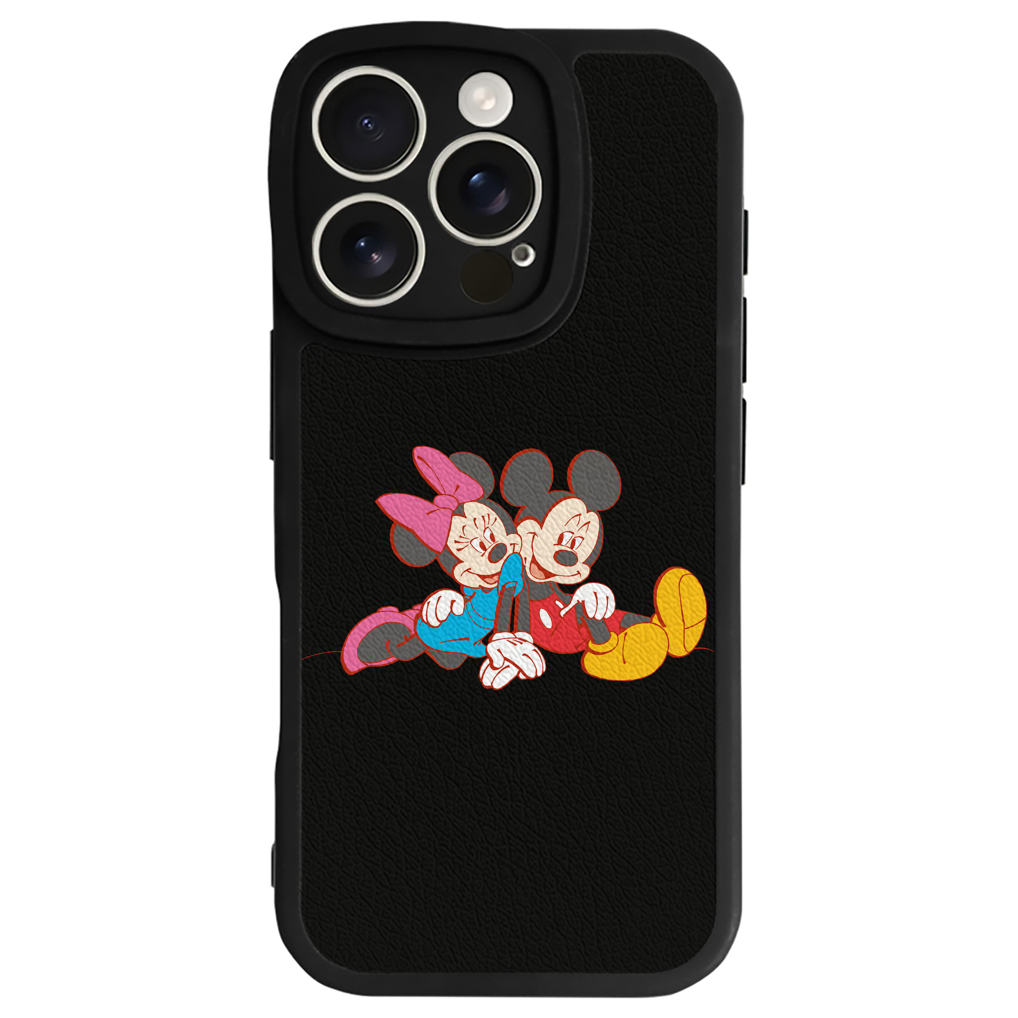 （画像用） ミッキーマウス Mickey Mouse 【iPhone 16シリーズ対応】シリコンスマホケース（レザー調） 材質：シリコン
